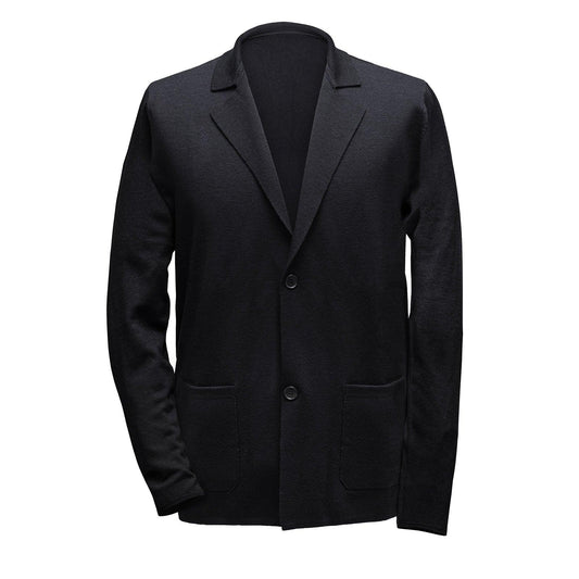 Blazer en laine mérinos noir