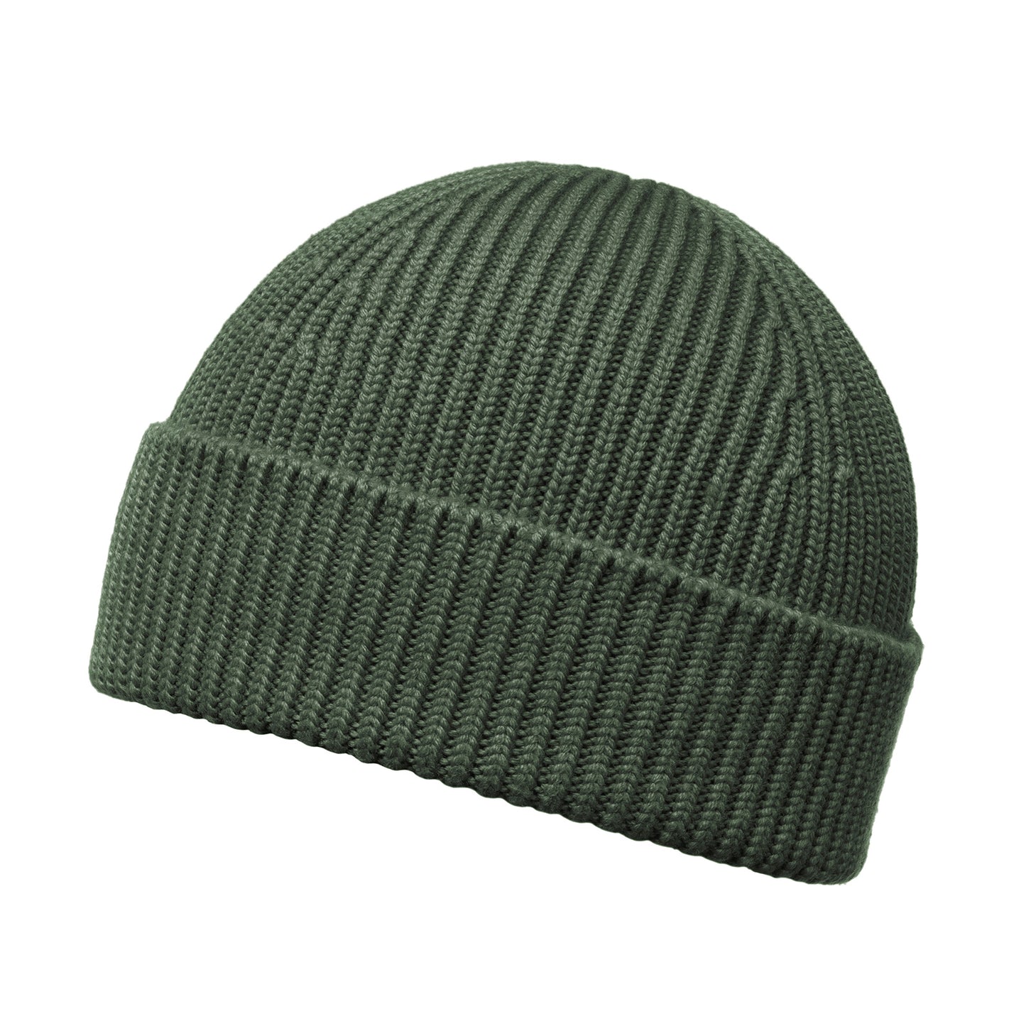 Bonnet tricoté en laine mérinos vert olive