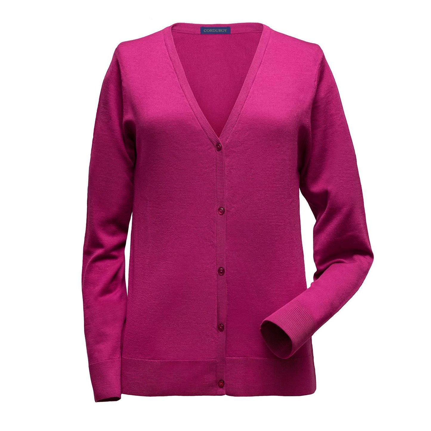 Cardigan en laine mérinos, fuchsia