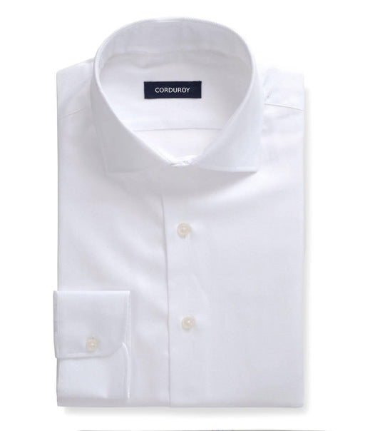 Chemise blanche en twill demi-mesure