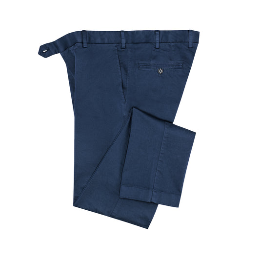 Chino en coton luxueux italien bleu marine