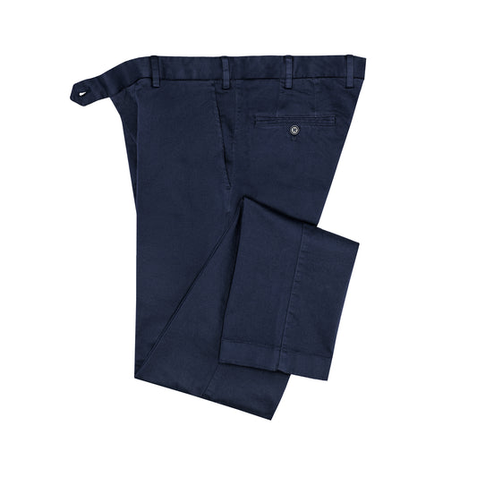 Chino en coton luxueux italien bleu nuit