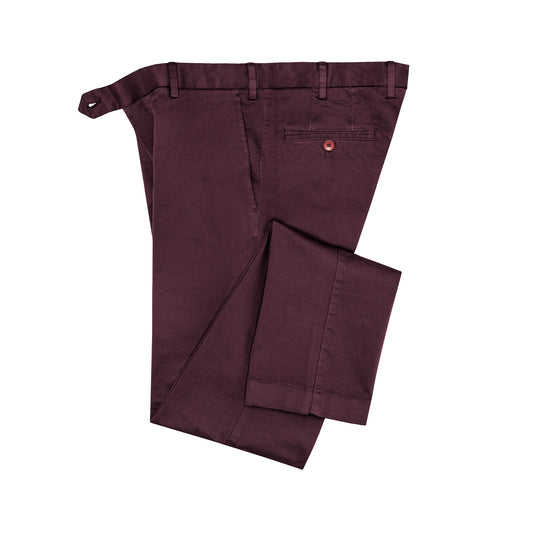 Chino en coton luxueux italien bordeaux