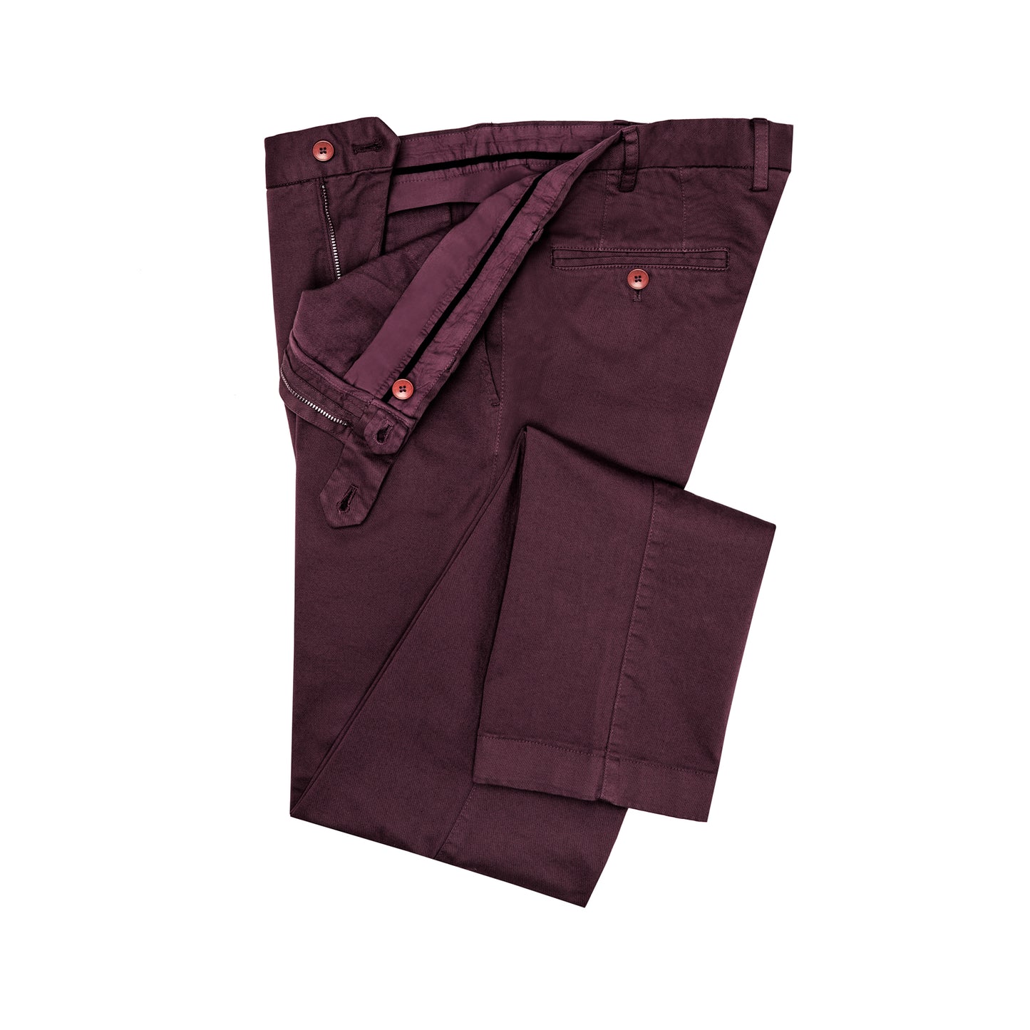 Chino en coton luxueux italien bordeaux