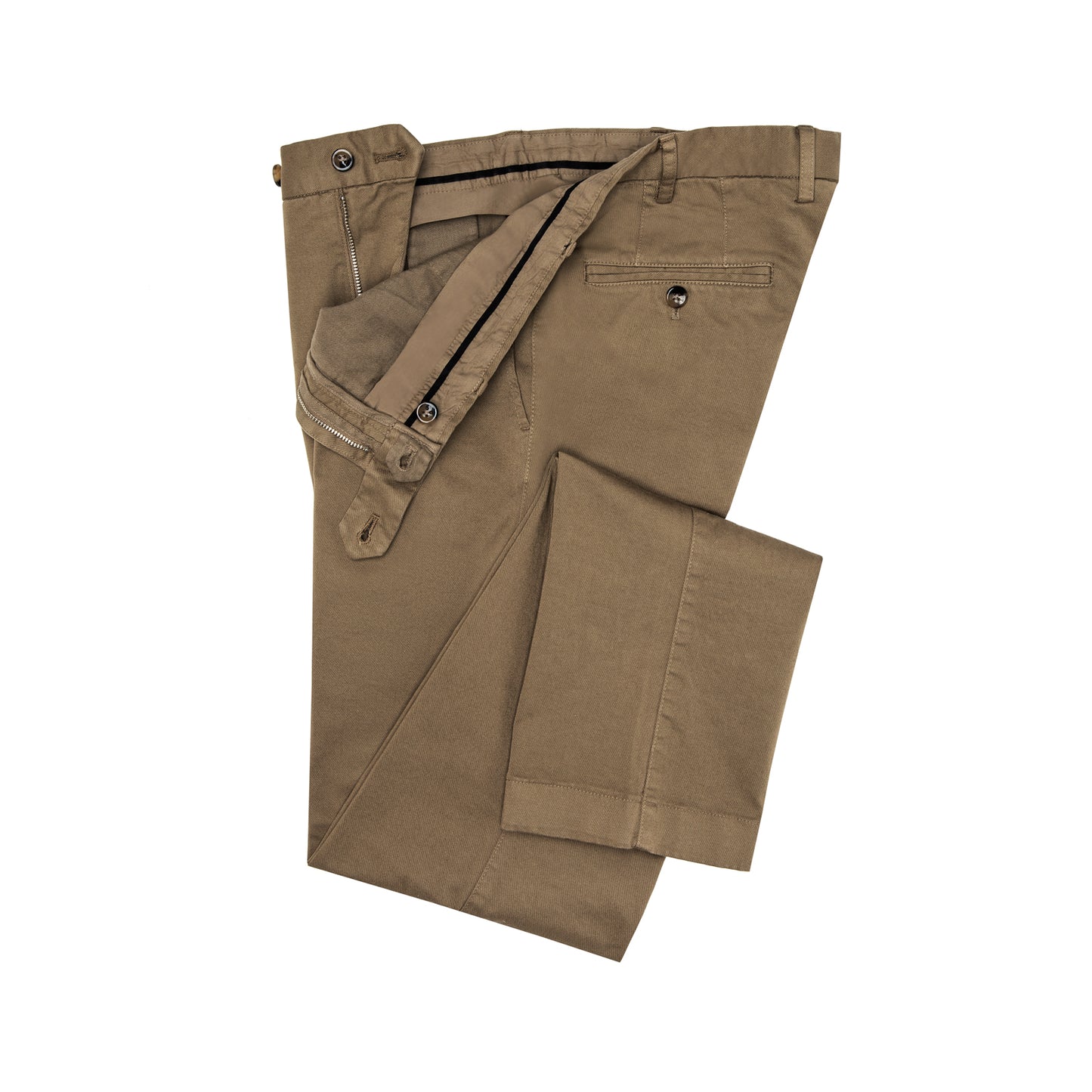 Chino en coton luxueux italien kaki