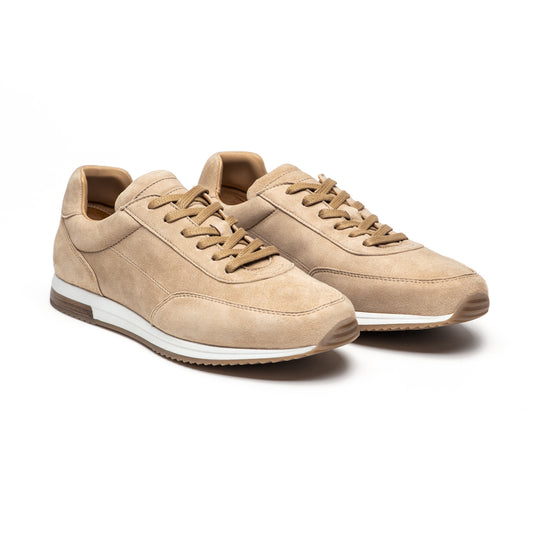 Sneaker Runner en daim de chèvre premium beige