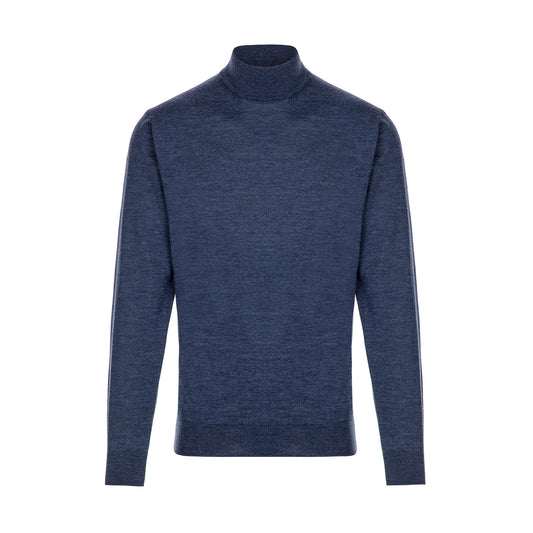 Pull en laine mérinos Zegna Baruffa bleu marine