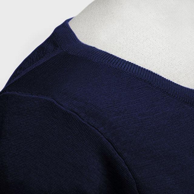 Pull en laine mérinos, bleu marine