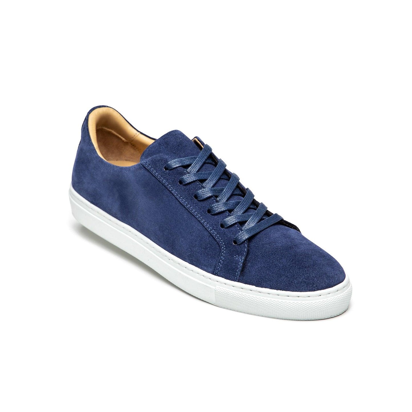 Sneakers en daim bleue artisanale