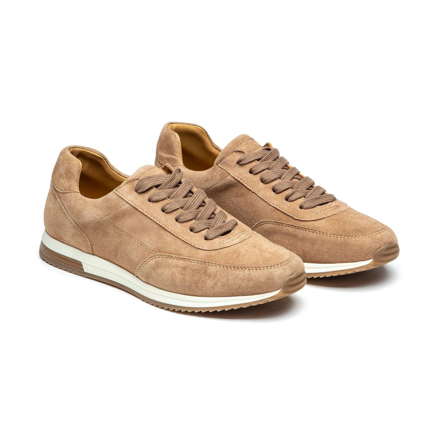 Sneaker Runner en daim et cuir, beige