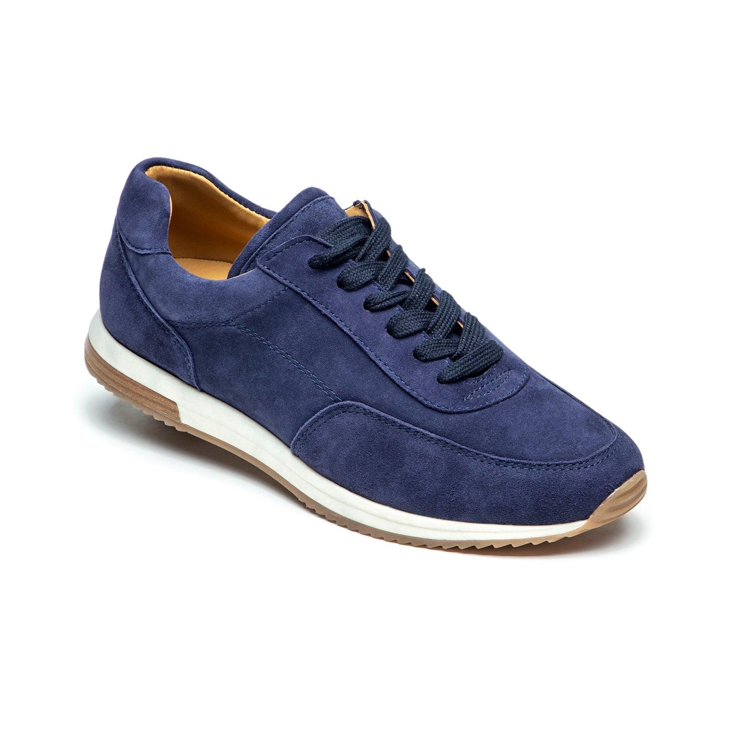 Sneaker Runner en daim et cuir, bleu marine