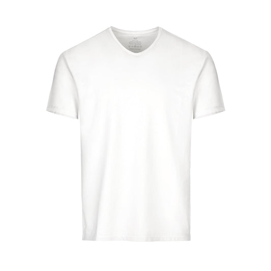 Tee-shirt col en V ajusté en coton repirant, blanc