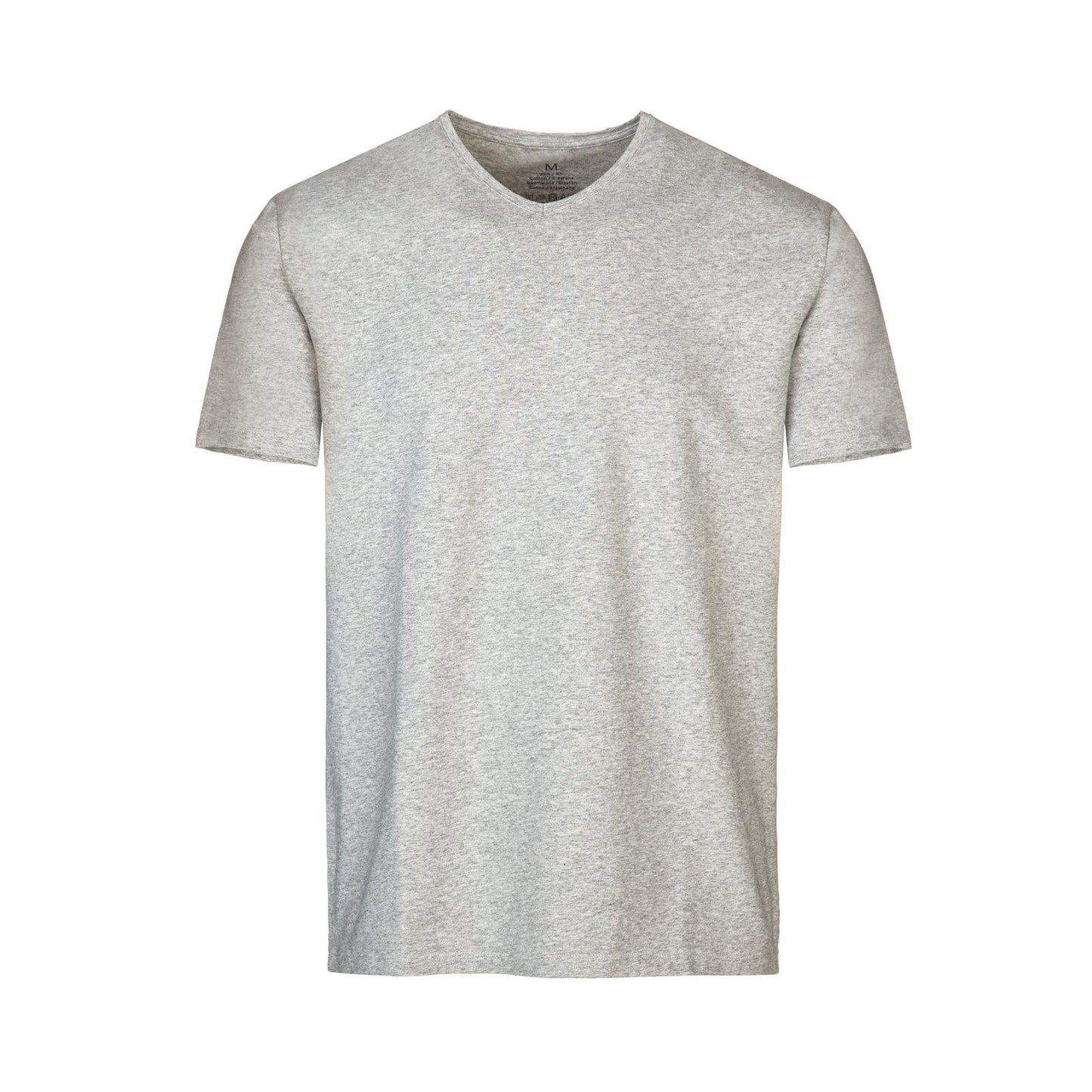 Tee-shirt col en V ajusté en coton repirant, gris clair