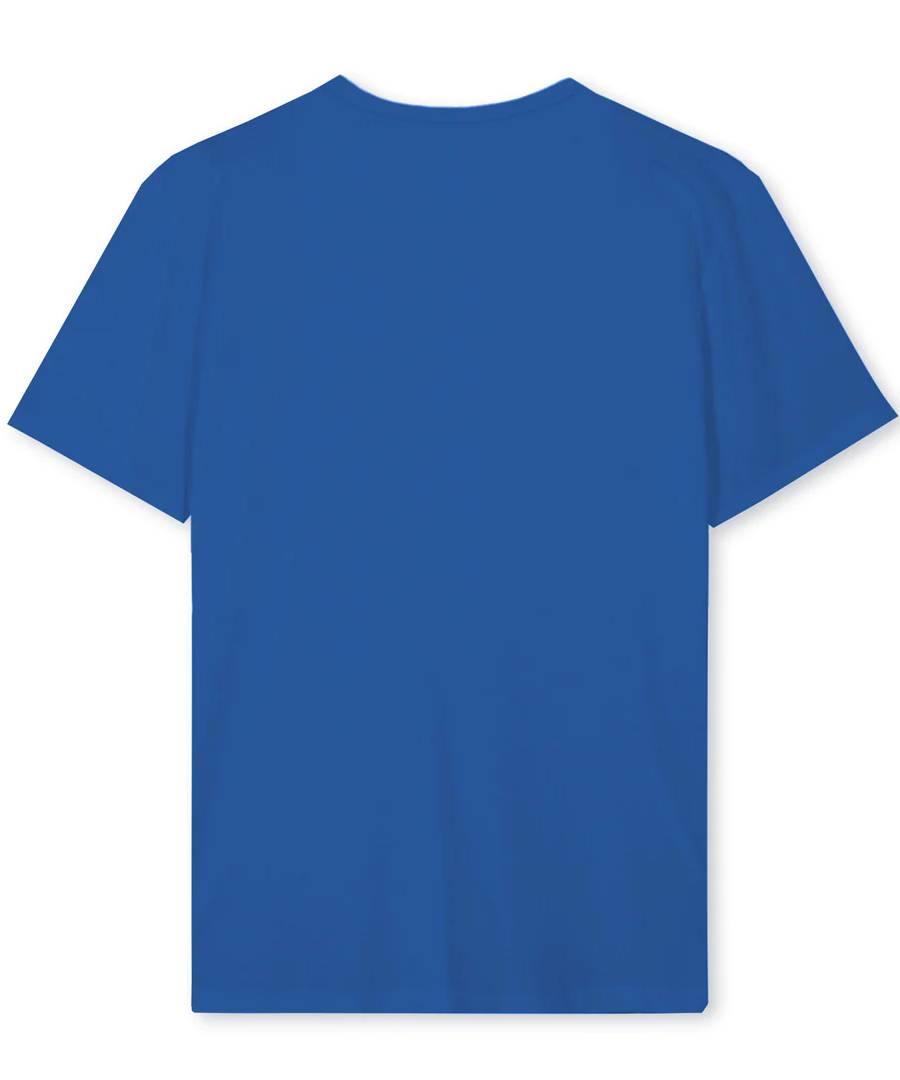 Tee-shirt personnalisé en coton bio bleu 