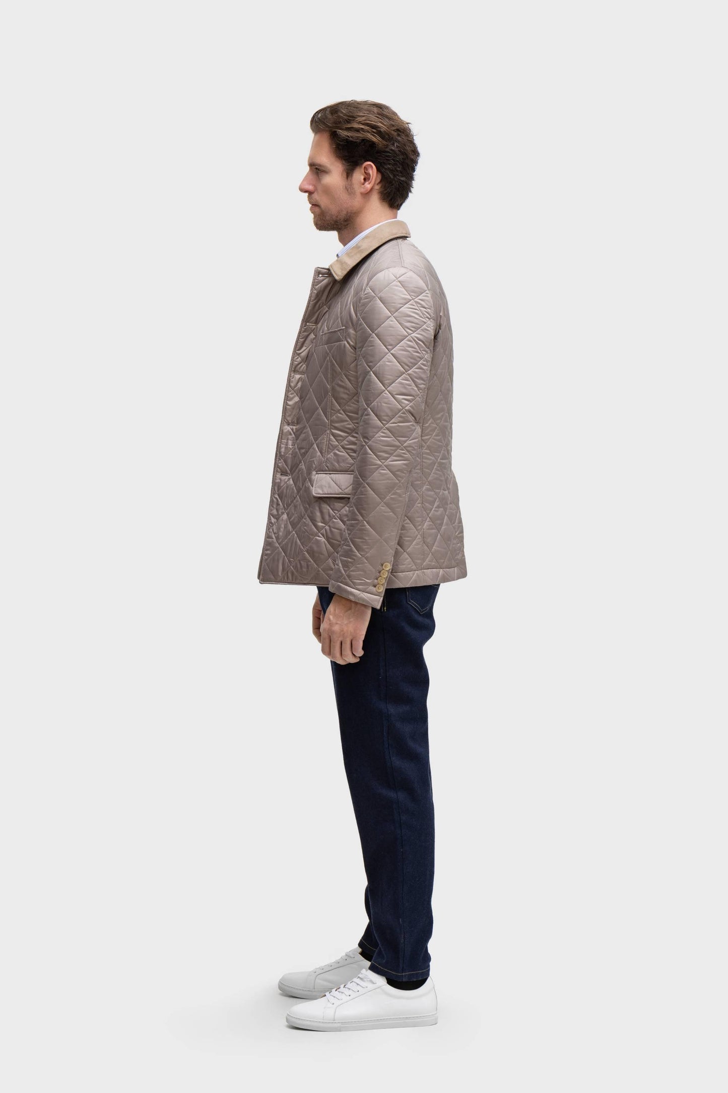 Veste en tissu matelassé beige