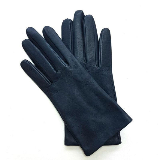 Gants en cuir d'agneau doublure cachemire bleu marine