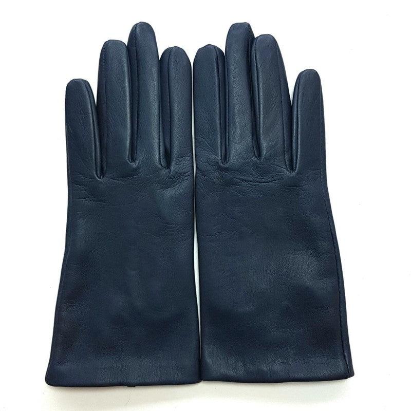 Gants en cuir d'agneau doublure cachemire bleu marine