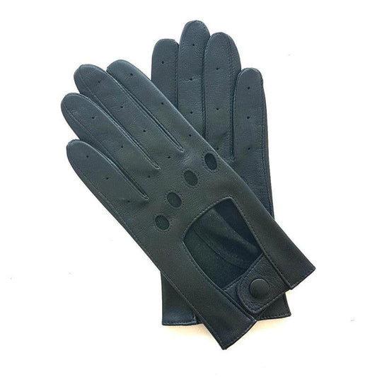 Gants pilote en cuir d'agneau noir