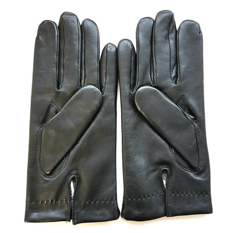 Gants en cuir d'agneau doublure cachemire noir