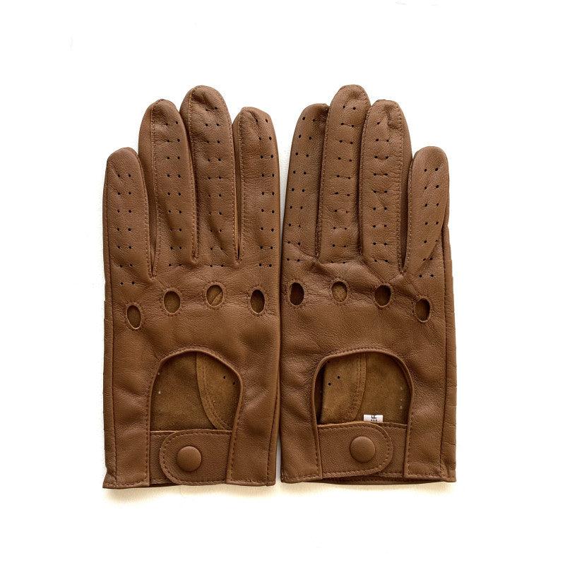 Gants pilote en cuir d'agneau biscuit