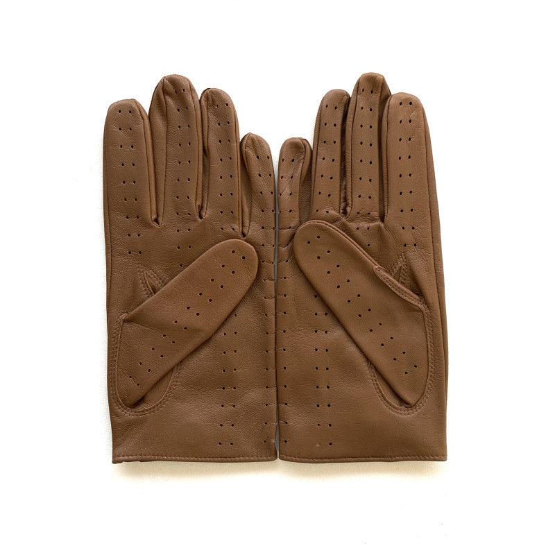 Gants pilote en cuir d'agneau biscuit