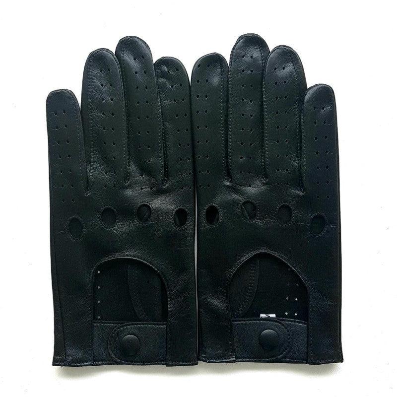 Gants pilote en cuir d'agneau noir